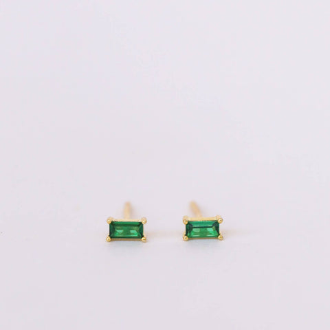 emerald baguette earrings - Station Retail