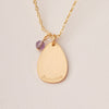 Amethyst/Gold Stone Intention Charm Necklace - Station Retail